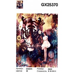 картина по номерам РН GX25370 "Девушка и тигр", 40х50 см