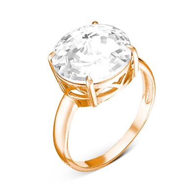 Кольцо из золочёного серебра с кристаллом Swarovski