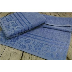 Махровое полотенце "Вальс"-темно-голубой 50*90 см. хлопок 100%