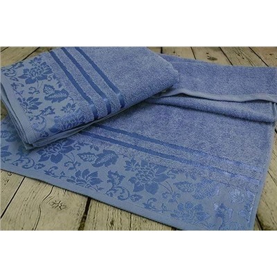 Махровое полотенце "Вальс"-темно-голубой 50*90 см. хлопок 100%