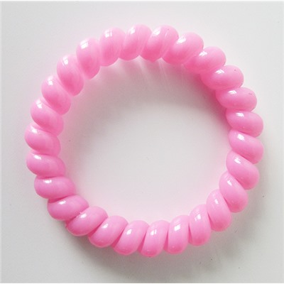 Резинка-пружинка для волос силиконовая розовая/увеличенная 6 см №34