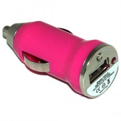 Автомобильный адаптер АЗУ-USB для Apple iPhone 3 1000 mA (розовый) 17068