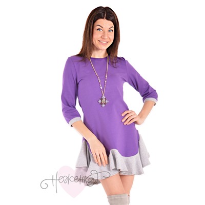 Платье П 505 (фиолетовый+серый)