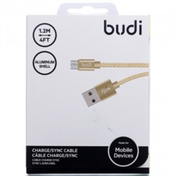 Кабель USB - micro USB budi M8J144M для HTC/Samsung, 120см (золото) 70639