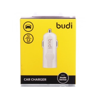 Автомобильный адаптер budi M8J062 USB/5V/2.4A (белый) 70559