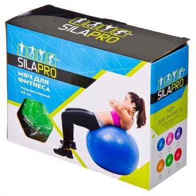 сув 193-003 SILAPRO Мяч для фитнеса гимнастический, ПВХ, 65см, 800гр, 6 цветов, в коробке