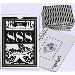 Набор пластиковых карт для игры в покер Bird 888 черные/ Карты игральные колода 54 шт