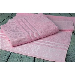 Набор махровых полотенец "Дуэт"-нежно-розовый 2 шт ( 50*90 см,70*140 см) хлопок 100%