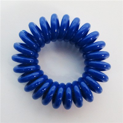 Резинка-пружинка для волос силиконовая синяя 3.5 см №103