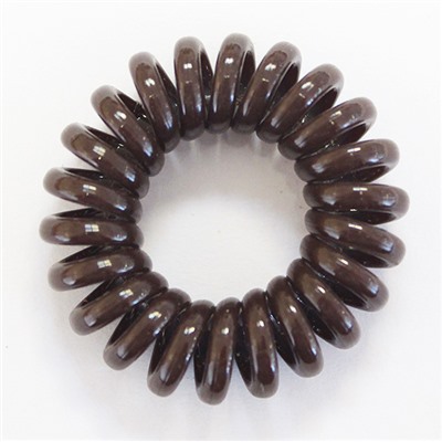 Резинка-пружинка для волос силиконовая темно-коричневая 3 см №215