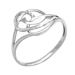 Кольцо  из серебра с алмазной огранкой родированное