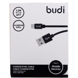 Кабель USB - micro USB budi M8J144M для HTC/Samsung, 120см (черный) 70638
