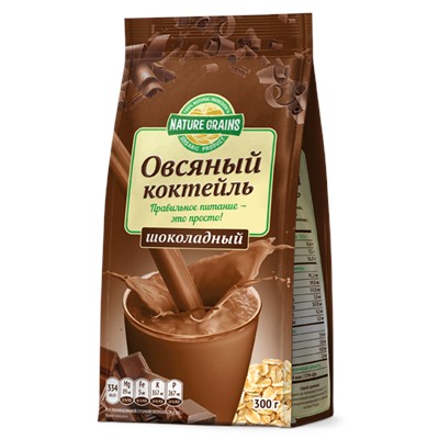 Коктейль овсяный шоколадный «NATURE GRAINS» 300 г