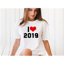 Футболка женская "I love 2019"
