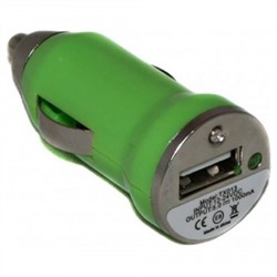 Автомобильный адаптер АЗУ-USB для Apple iPhone 3 1000 mA (зеленый) 17063