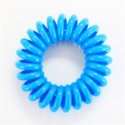 Резинка-пружинка для волос силиконовая голубая 3.5 см №187