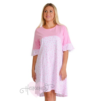 Ночная сорочка Д 87 (цветочный принт + розовый)
