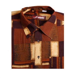 Рубашка мужская, короткий рукав 9021.32 (коричневый)