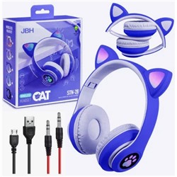 Беспроводные наушники со светящимися ушками Cat Ear STN-28 с Bluetooth, MP3, FM, AUX, Mic, LED (фиолетовый)