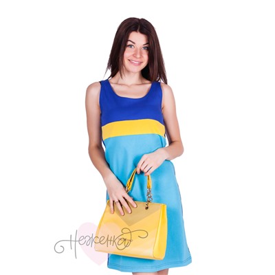 Платье П 574 (василек+голубой)