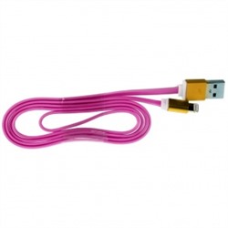 Кабель USB - Apple lightning Glossar Silicon для Apple iPhone/iPad (розовый) 46774