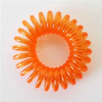 Резинка-пружинка для волос силиконовая оранжевая/прозрачная 2.5 см №47