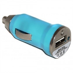 Автомобильный адаптер АЗУ-USB для Apple iPhone 3 1000 mA (светло-синий) 17064