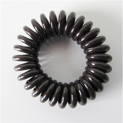 Резинка-пружинка для волос силиконовая темно-коричневая 3.5 см №15