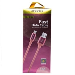 Кабель USB - Apple lightning Awei CL-80 для Apple iPhone 5 (100 см) (розовый) 78920