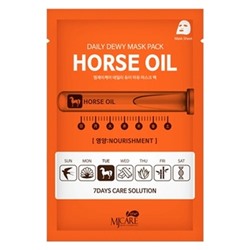 CARE DAILY DEW MASK PACK HORSE OIL Маска тканевая c лошадиным жиром 25 гр