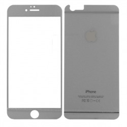 Защитное стекло цветное Glass комплект для Apple iPhone 6 (серебро) 57193