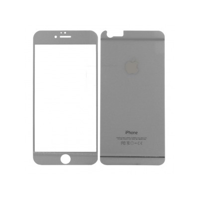 Защитное стекло цветное Glass комплект для Apple iPhone 6 (серебро) 57193