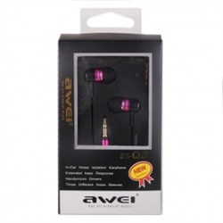 Проводные наушники Awei Q3 (черный/розовый) 49062