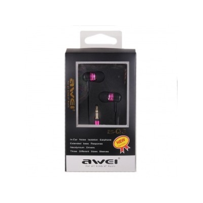 Проводные наушники Awei Q3 (черный/розовый) 49062