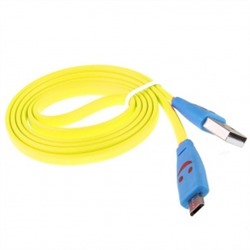 Кабель USB - micro USB Glossar M4 Smile (желтый) 31295