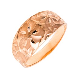 Кольцо из золочёного серебра с алмазной огранкой
