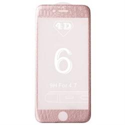 Защитное стекло цветное 4D Reptilian (Front+Back) для Apple iPhone 6 (розовое золото) 74015