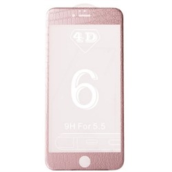 Защитное стекло цветное 4D Reptilian (Front+Back) для Apple iPhone 6 Plus (розовое золото) 74020