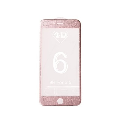Защитное стекло цветное 4D Reptilian (Front+Back) для Apple iPhone 6 Plus (розовое золото) 74020