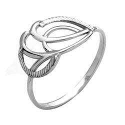 Кольцо  из серебра с алмазной огранкой родированное