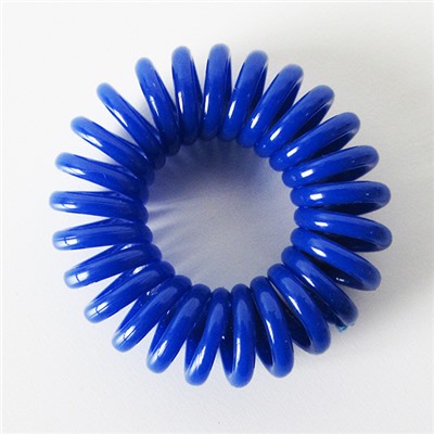Резинка-пружинка для волос силиконовая синяя 2.5 см №38