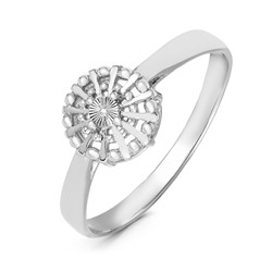 Кольцо из серебра с бриллиантом и алмазной огранкой родированное
