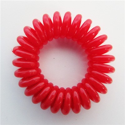 Резинка-пружинка для волос силиконовая красная 3.5 см №106