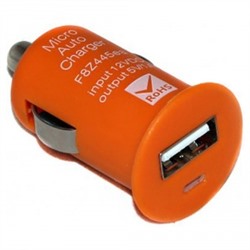 Автомобильный адаптер АЗУ-USB для Apple iPhone 4 1000 mA (оранжевый) 17074