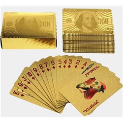 Карты игральные пластиковые "100 евро", для игры в покер 54 шт, 9 х 6 см