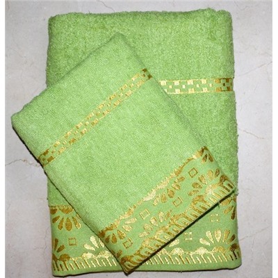 Махровое полотенце "Дубравушка"-зелен. 70*130 см.