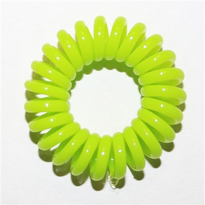 Резинка-пружинка для волос силиконовая зеленая 3 см №219