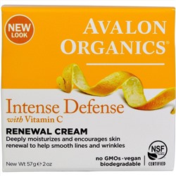 Avalon Organics, Крем Intense Defence Renewal Cream с витамином C, 57 г (2 унции)