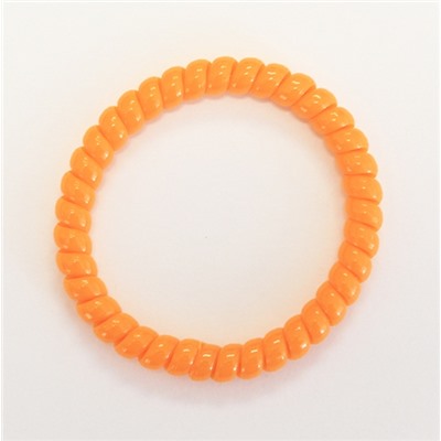 Резинка-пружинка для волос силиконовая оранжевая/тонкая/увеличенная 6 см №168