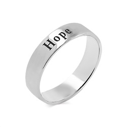 Кольцо из родированного серебра - Hope